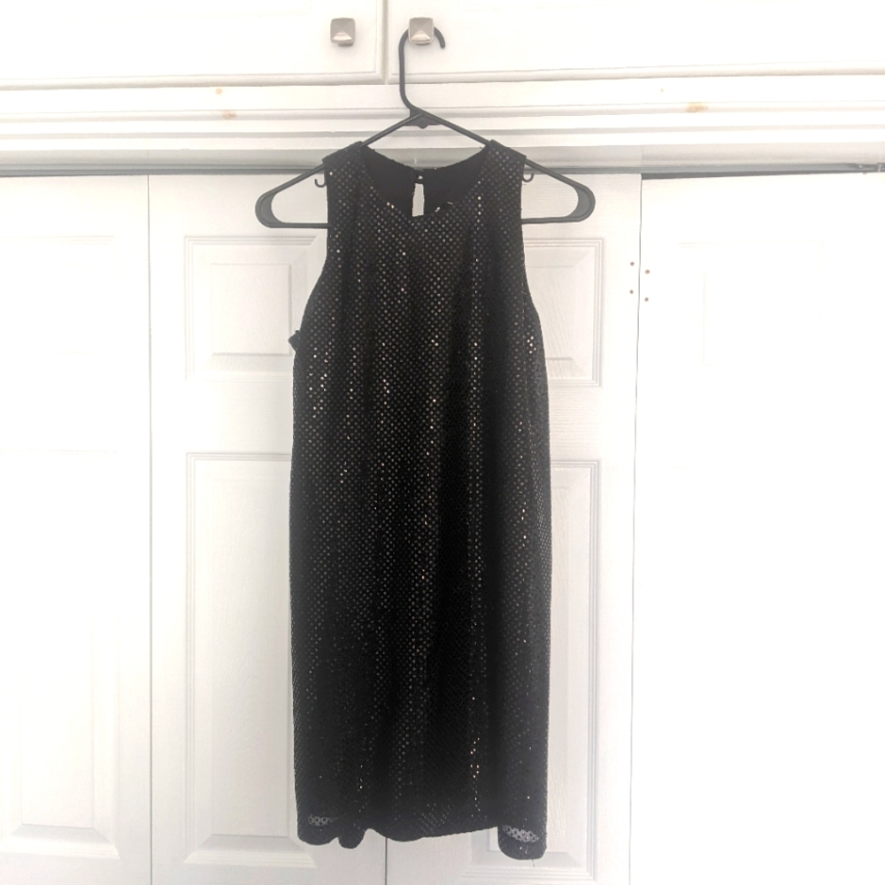 All That Jazz Vintage Black Sequin Occasion Dress | Size 9/10